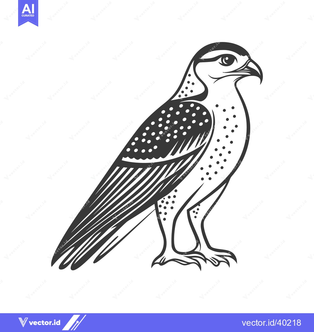 Premium Vector dari A Detailed Vector Illustration Depicting a Standing Bird of Prey
