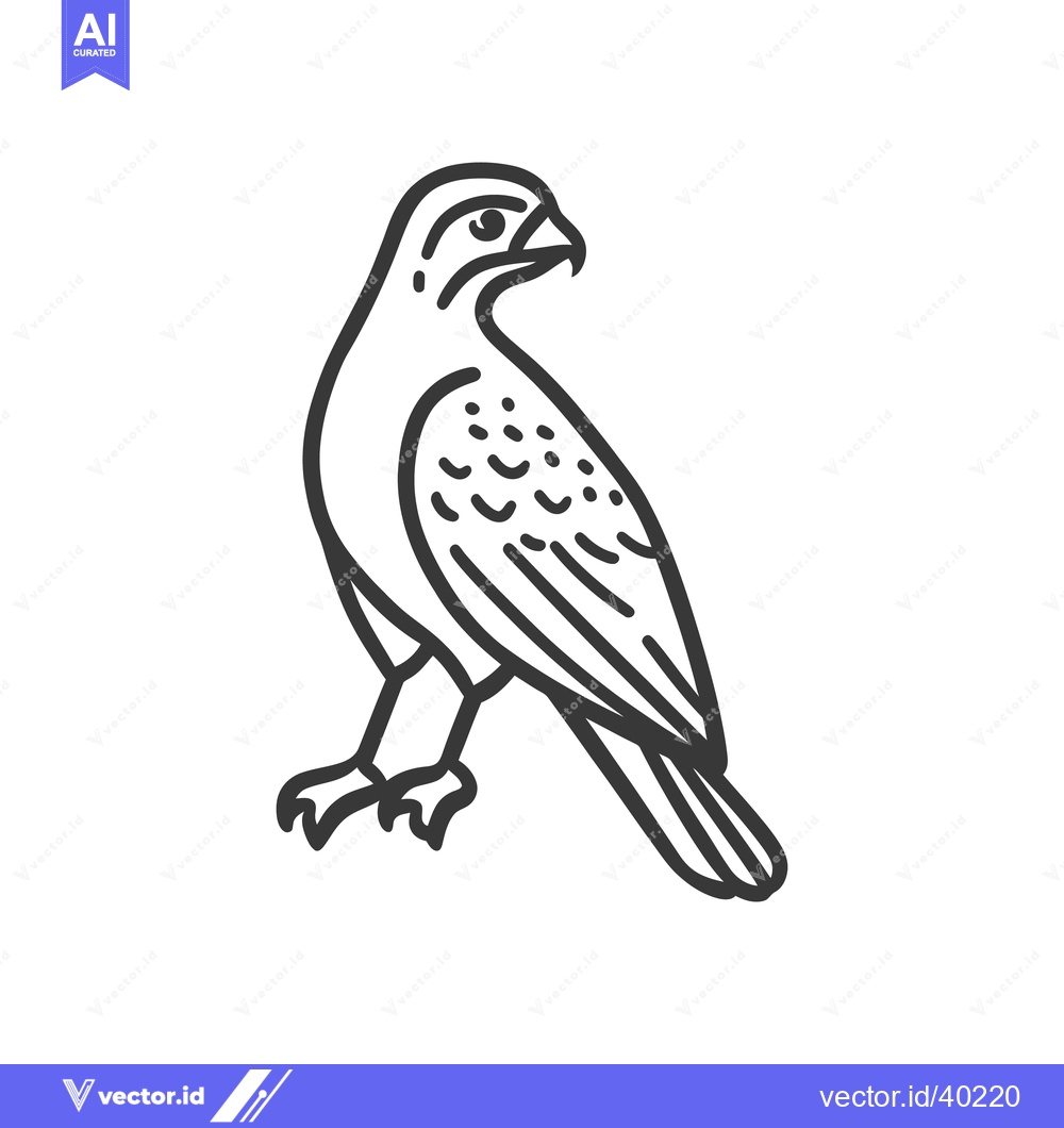 Premium Vector dari A simple illustration of a bird of prey perched steadily