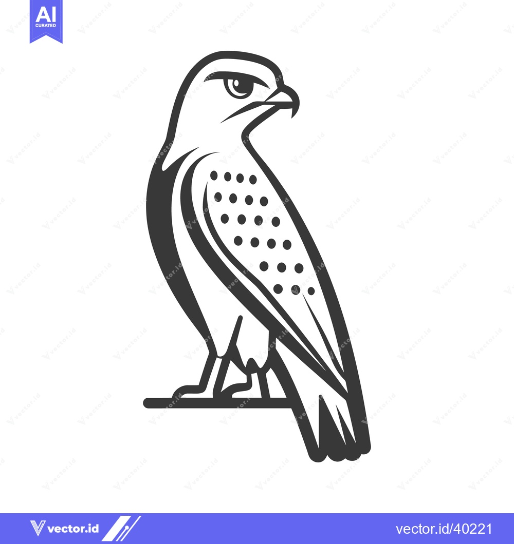 Premium Vector dari A simplified black and white illustration of a bird of prey