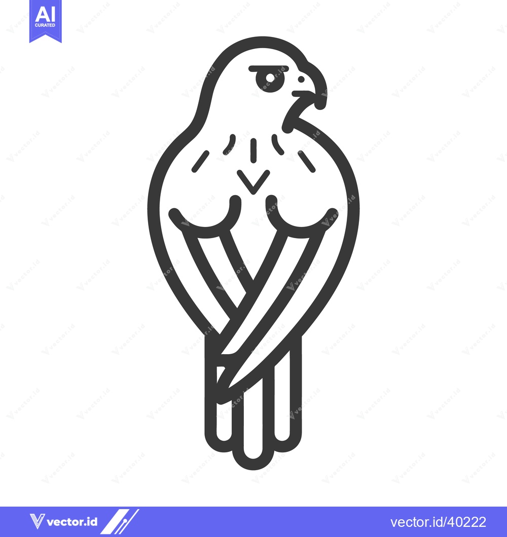 Premium Vector of Stylized illustration featuring an eagle or falcon with bold black lin