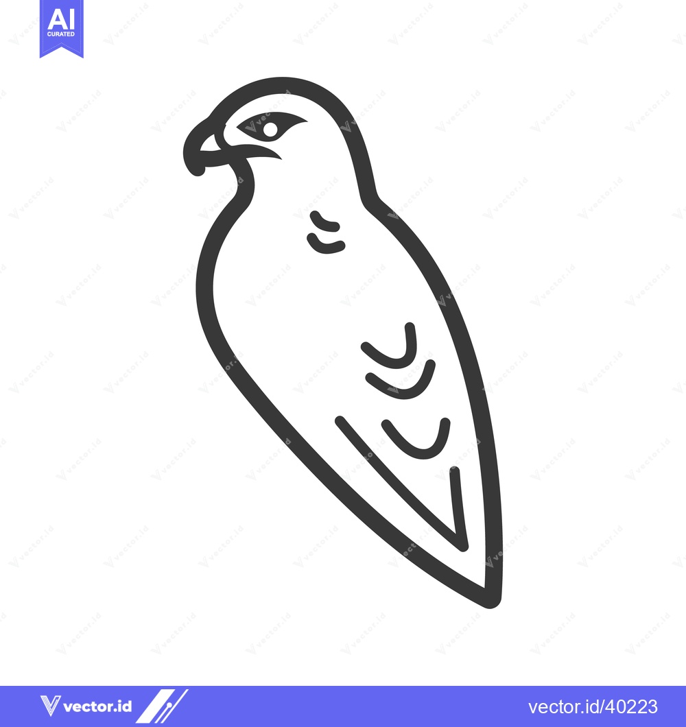 Premium Vector of A simple line drawing illustration depicting a bird of prey