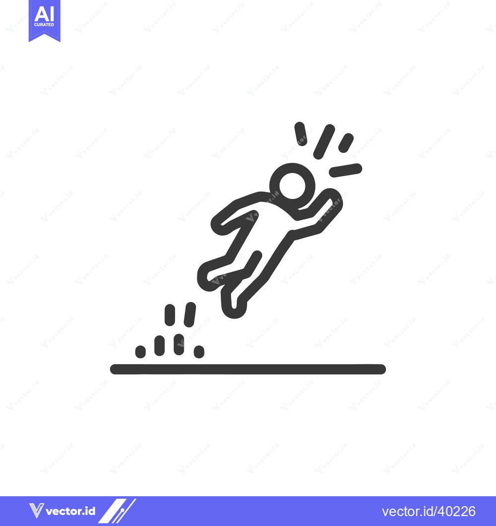 Premium Vector of Slipping Figure Icon: Falling, Accident, and Loss of Balance