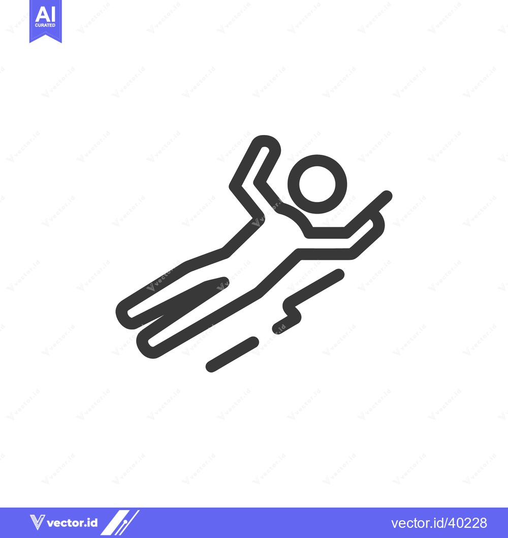 Premium Vector dari Minimalist Icon of a Person Sliding Downhill with Speed Lines
