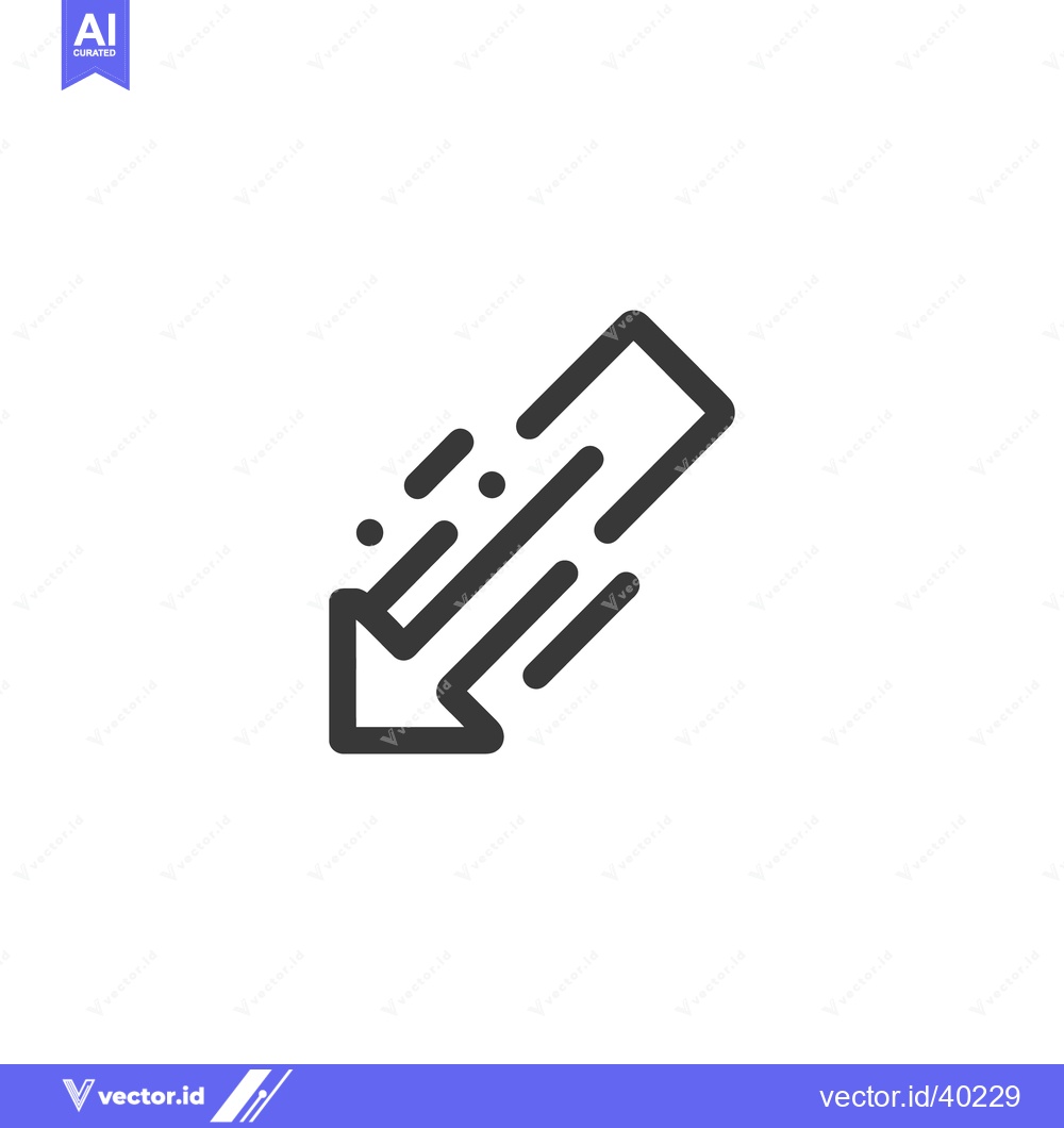 Premium Vector dari Dynamic Downward Arrow Icon with Motion Trails on White Background