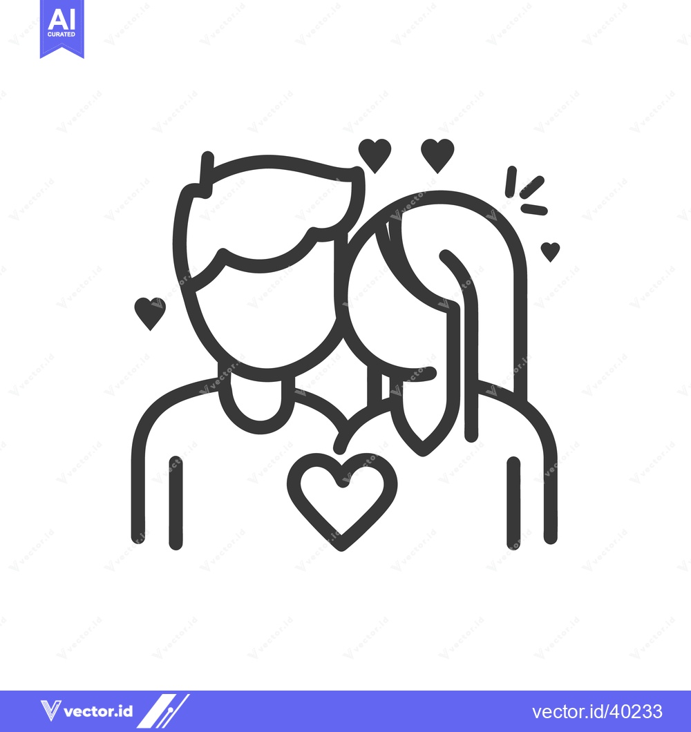 Premium Vector dari Two people embracing with hearts representing affectionate love