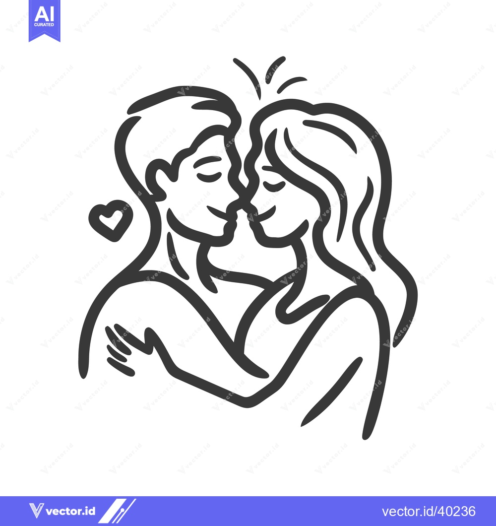 Premium Vector of Two people in love sharing an intimate embrace of affection