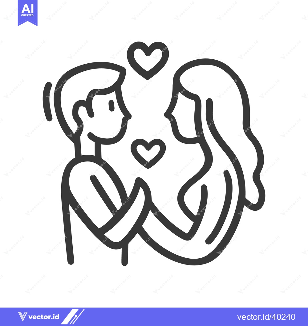 Premium Vector dari A black and white illustration of a loving couple