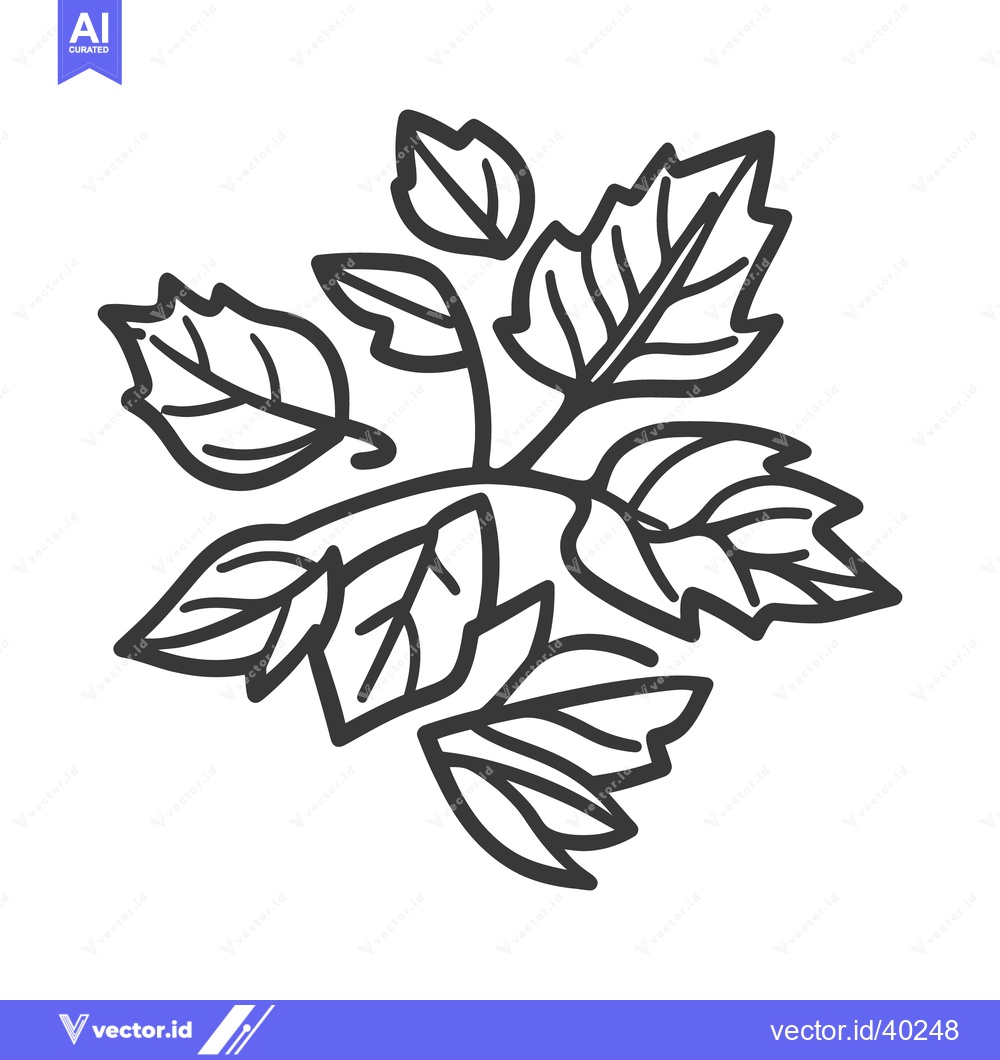 Premium Vector dari A simple artistic representation of leaves on a stem