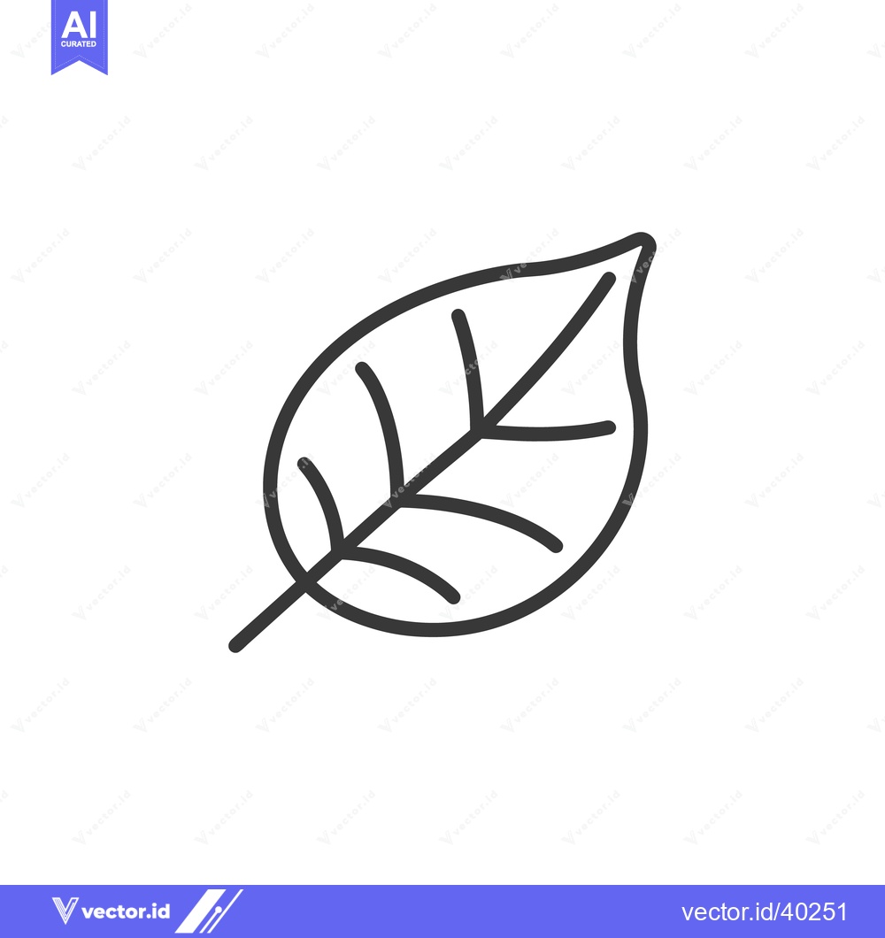 Premium Vector dari A simple monochrome drawing of a single leaf vector