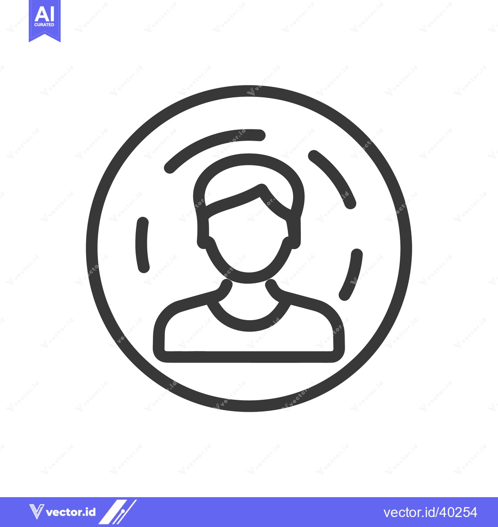 Premium Vector dari Minimalist User Icon: Simple Person Profile in Circular Frame, Outline