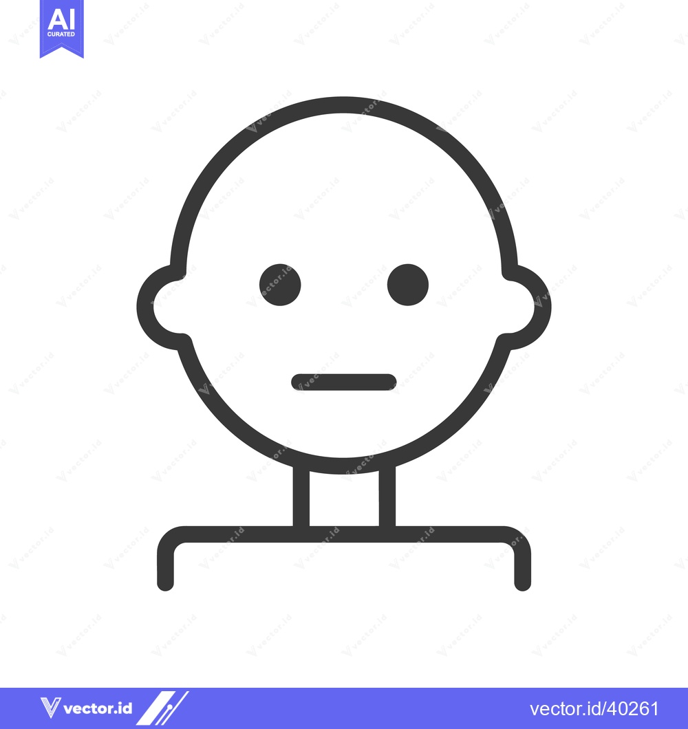 Premium Vector dari A simple outline of a human head with plain expression