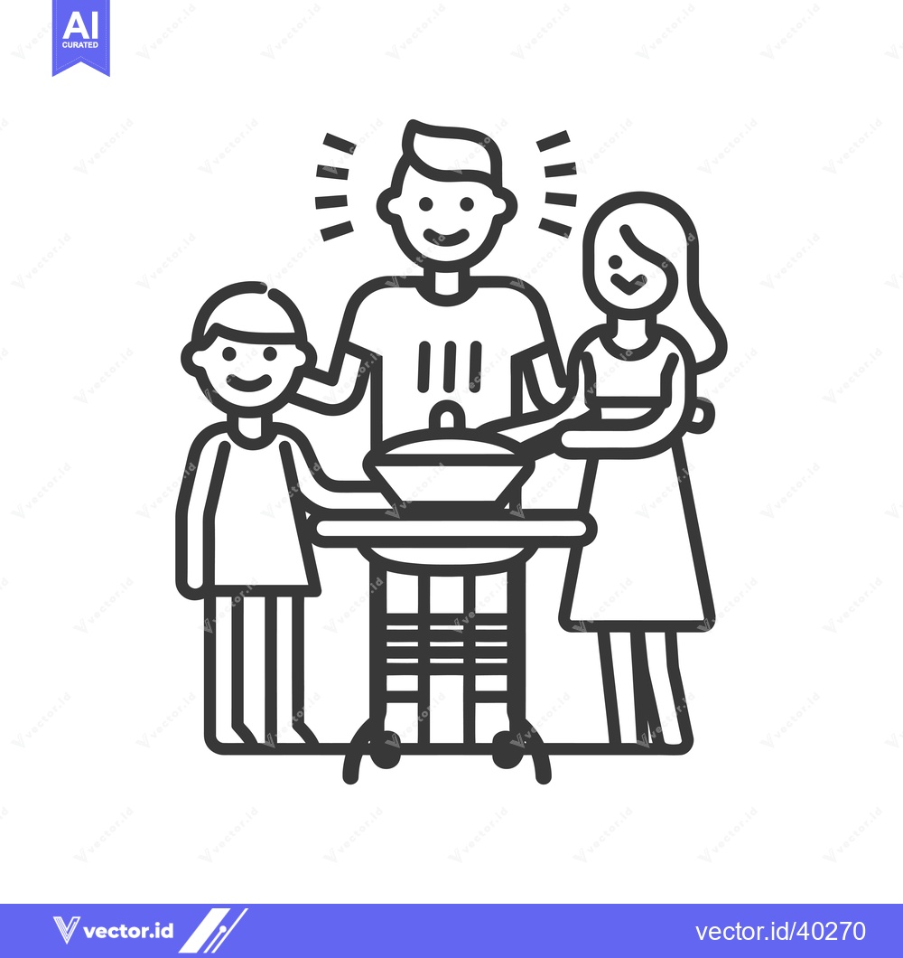 Premium Vector dari Family Enjoying a Barbecue Together
