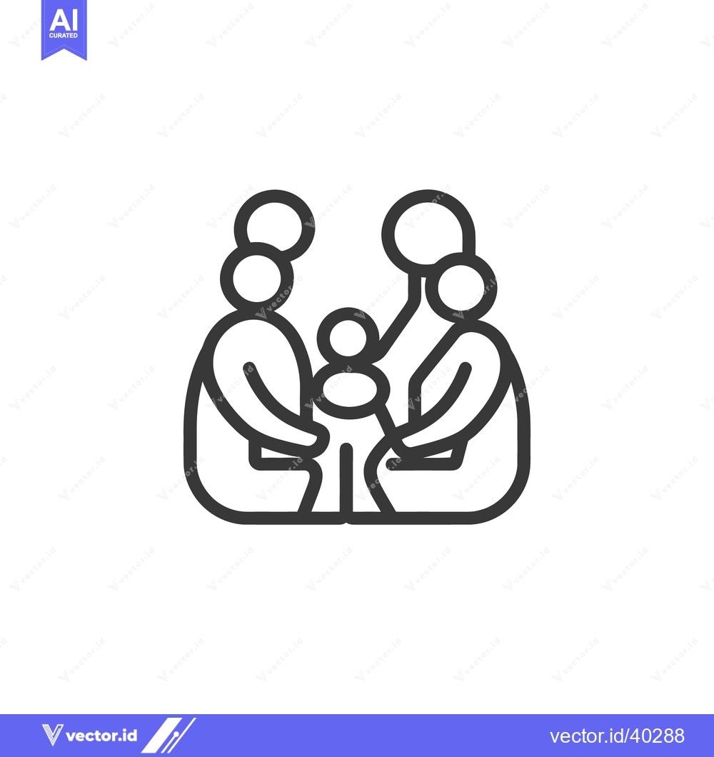 Premium Vector of Depicted are parents and a child in a simple illustration
