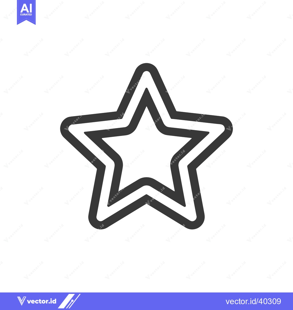 Premium Vector dari Double-lined Star Icon: Simple, Bold, and Modern Graphic Element