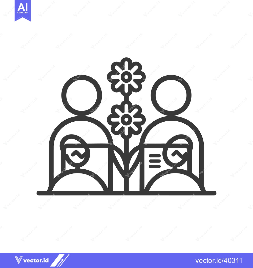 Premium Vector of Family with a Flower Growing Between Them