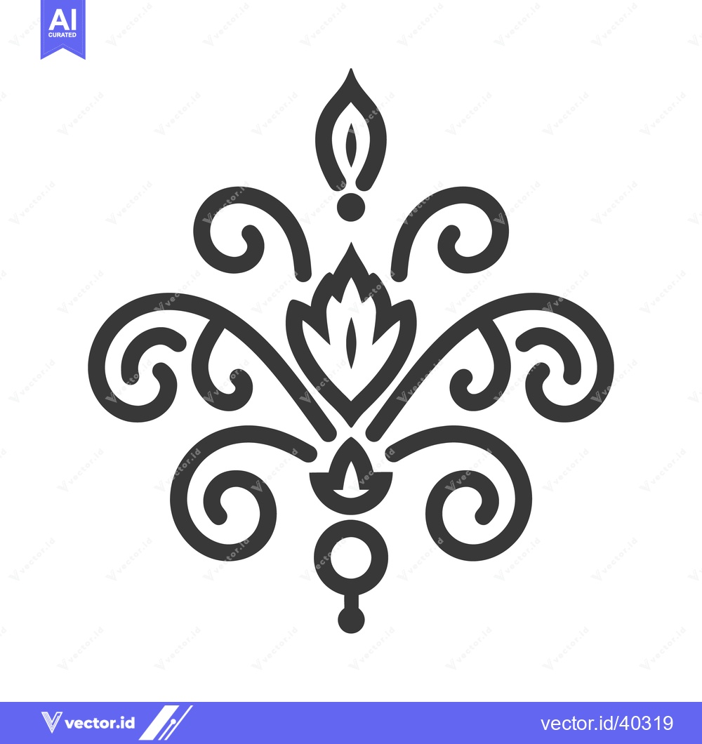 Premium Vector of A symmetrical ornamental illustration with abstract floral and scroll