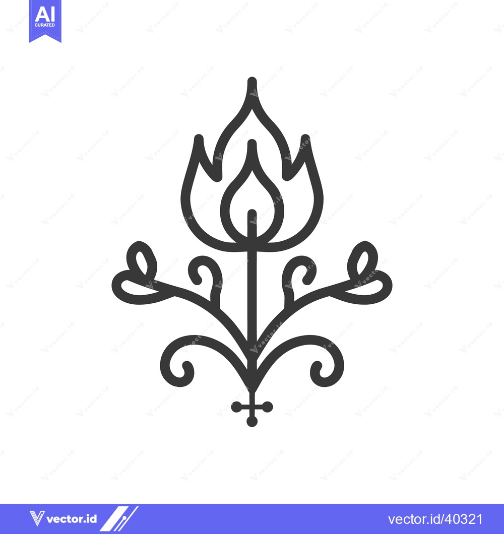 Premium Vector dari A stylized linear illustration of a symmetrical floral design