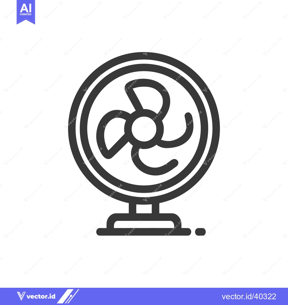 Premium Vector dari Minimalist Fan Icon: Bold Outline, Modern Design, Cooling Concept