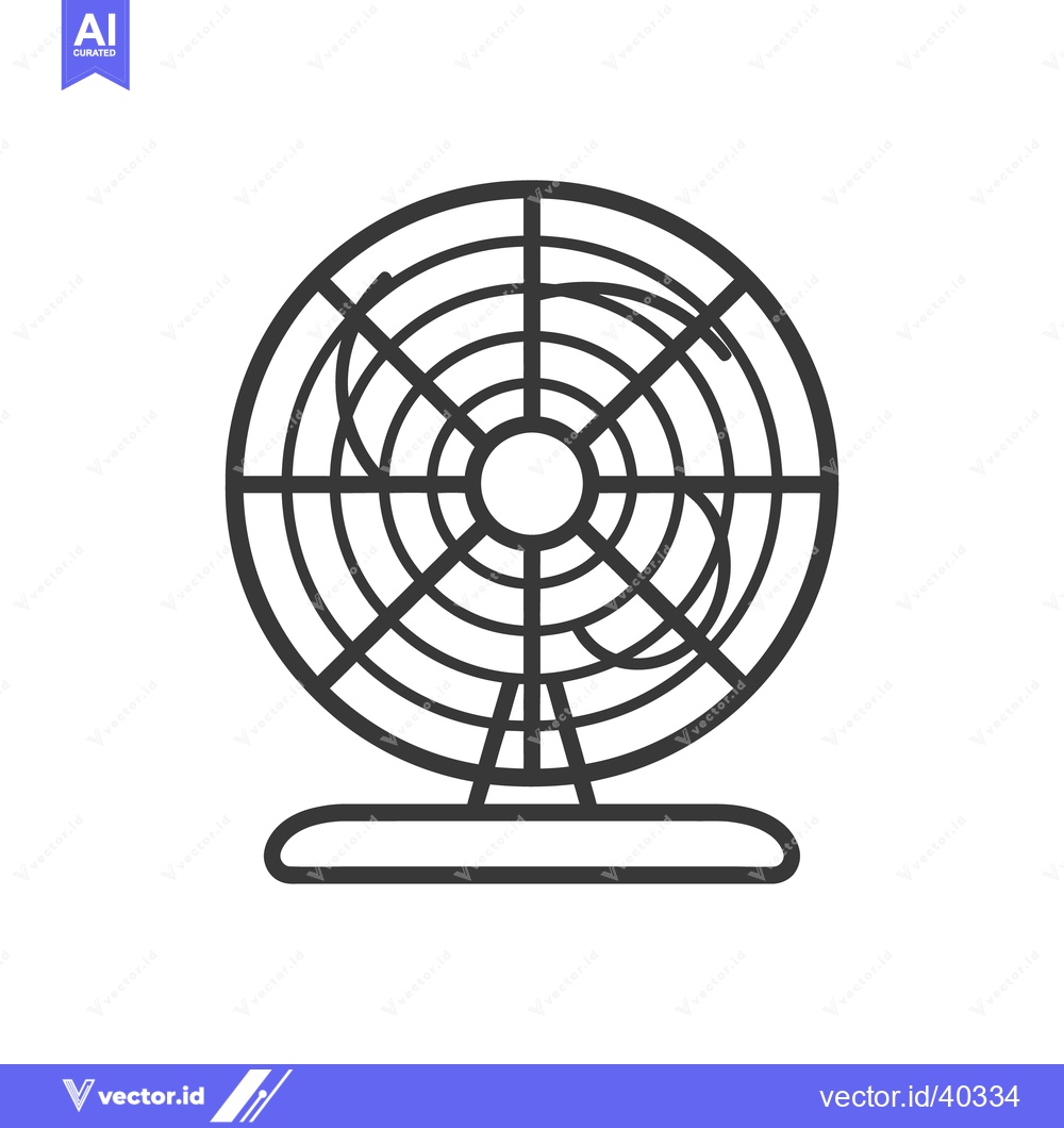 Premium Vector of A black and white illustration of an electric cooling fan