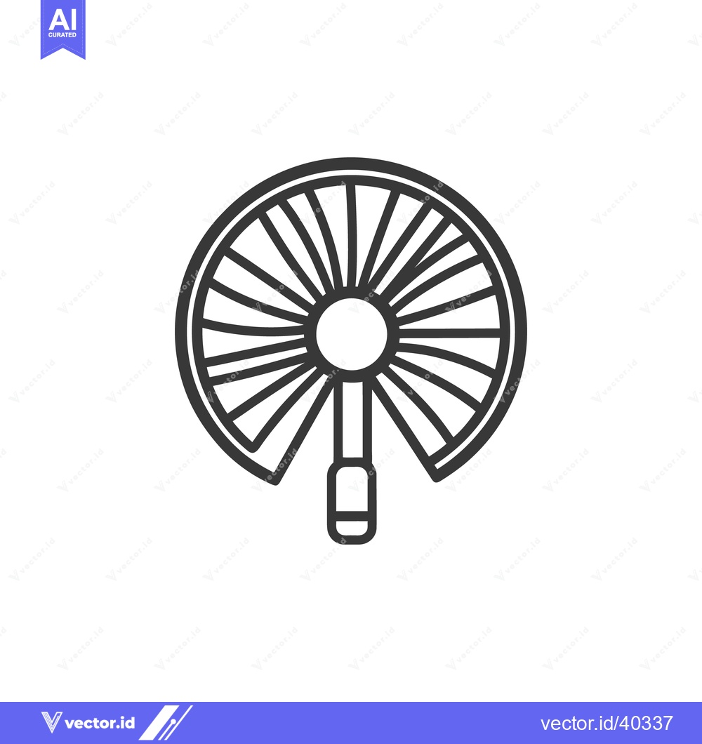 Premium Vector of An illustrated black and white decorative hand held fan