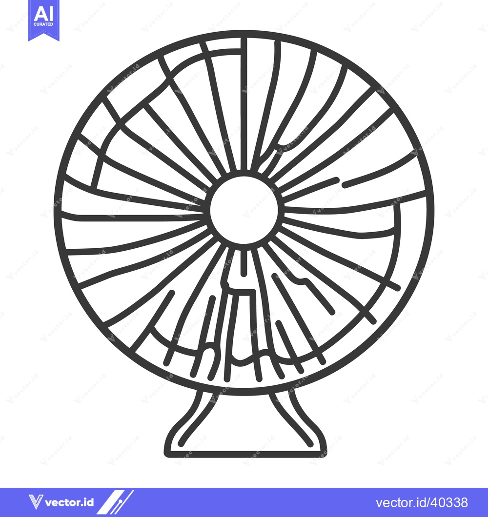 Premium Vector dari A monochrome illustration of a table top oscillating electric fan
