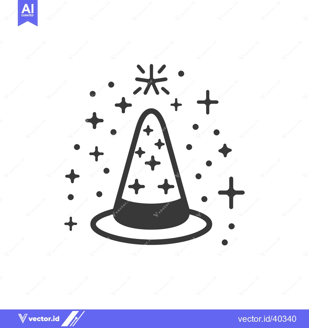 Premium Vector dari Illustration of a dark wizard hat with bright shining stars