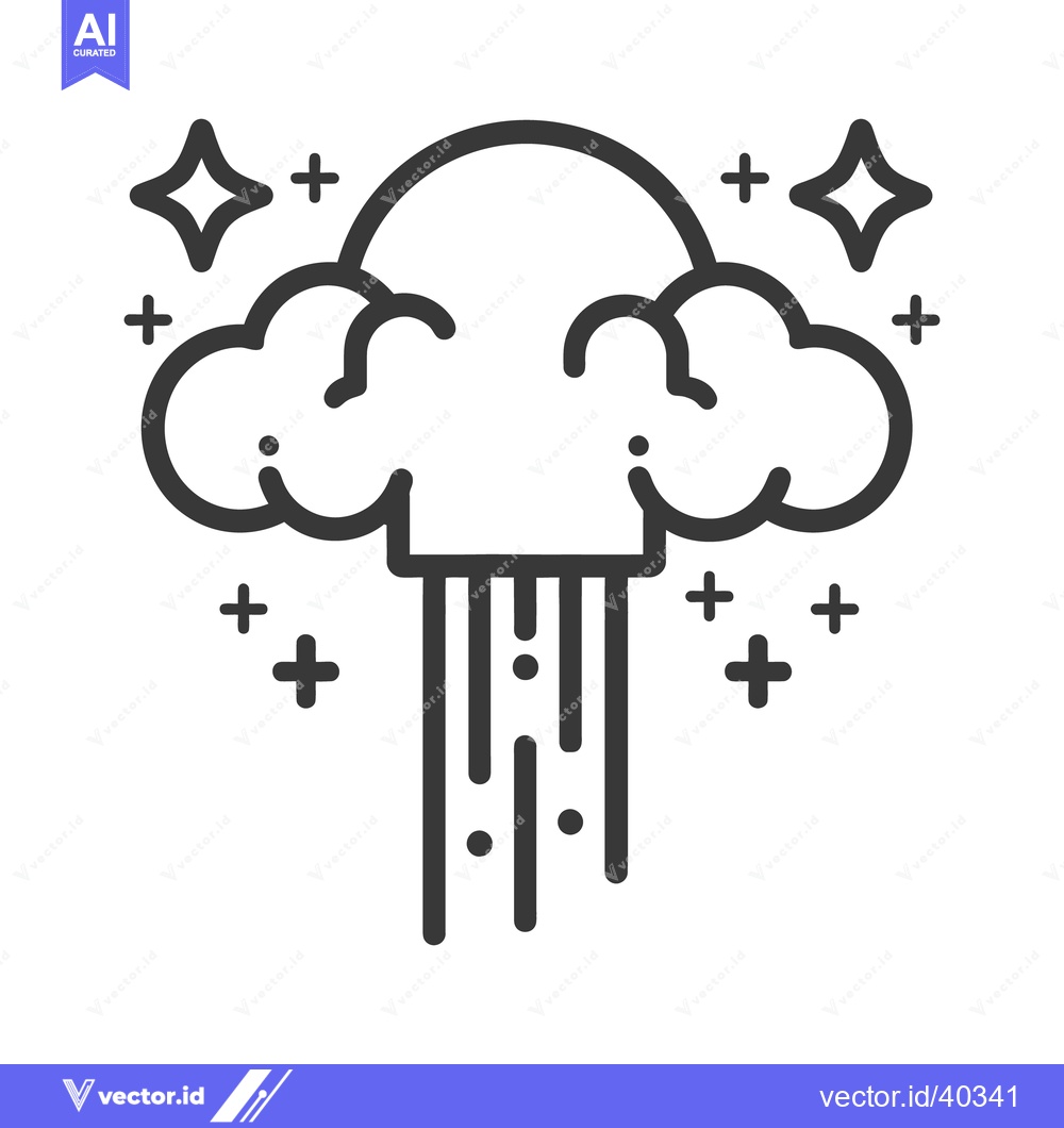 Premium Vector of A stylized black and white image of cloud and rainfall