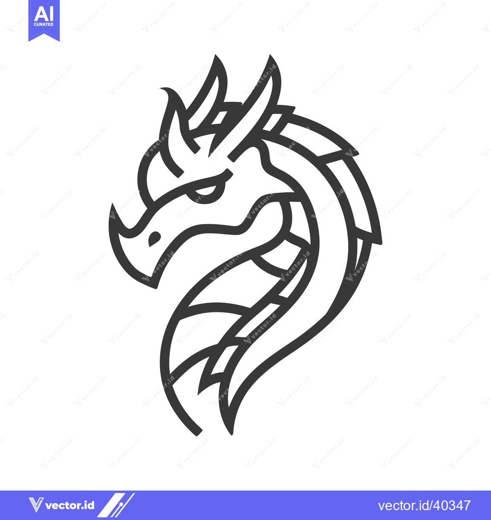 Premium Vector of A stylized graphic depiction of a mythical dragon creature