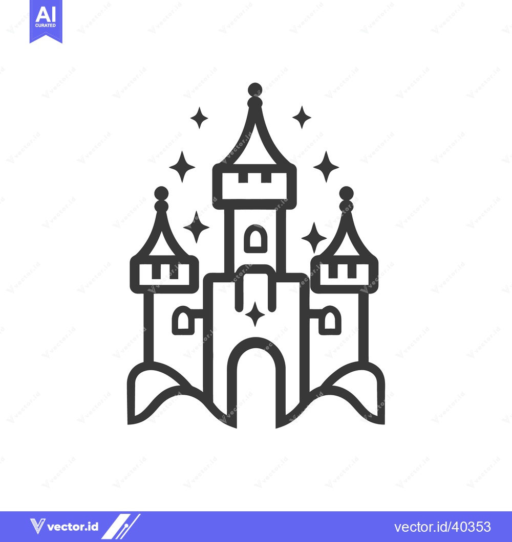 Premium Vector dari A beautiful fairytale castle illustration with twinkling star accents