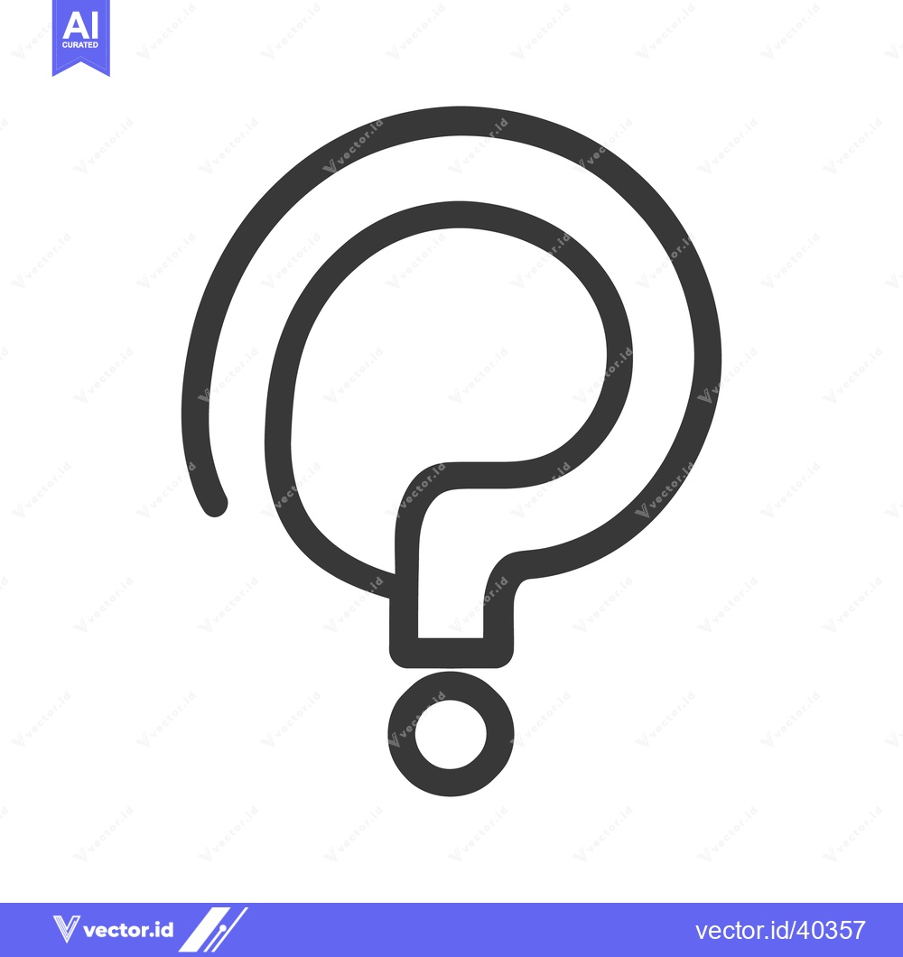 Premium Vector dari A Simple Outline Illustration Of A Question Mark Symbol