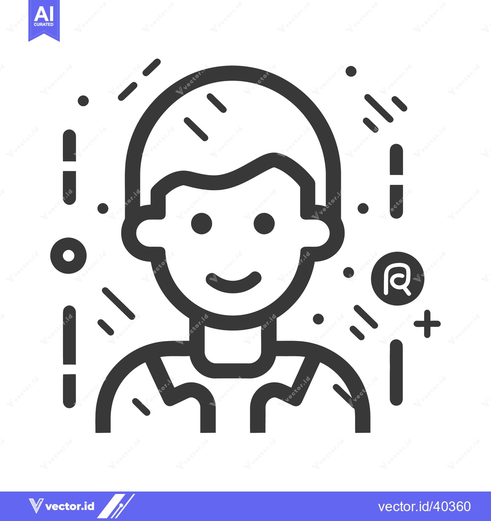 Premium Vector dari The happy face of a stylized person icon illustration