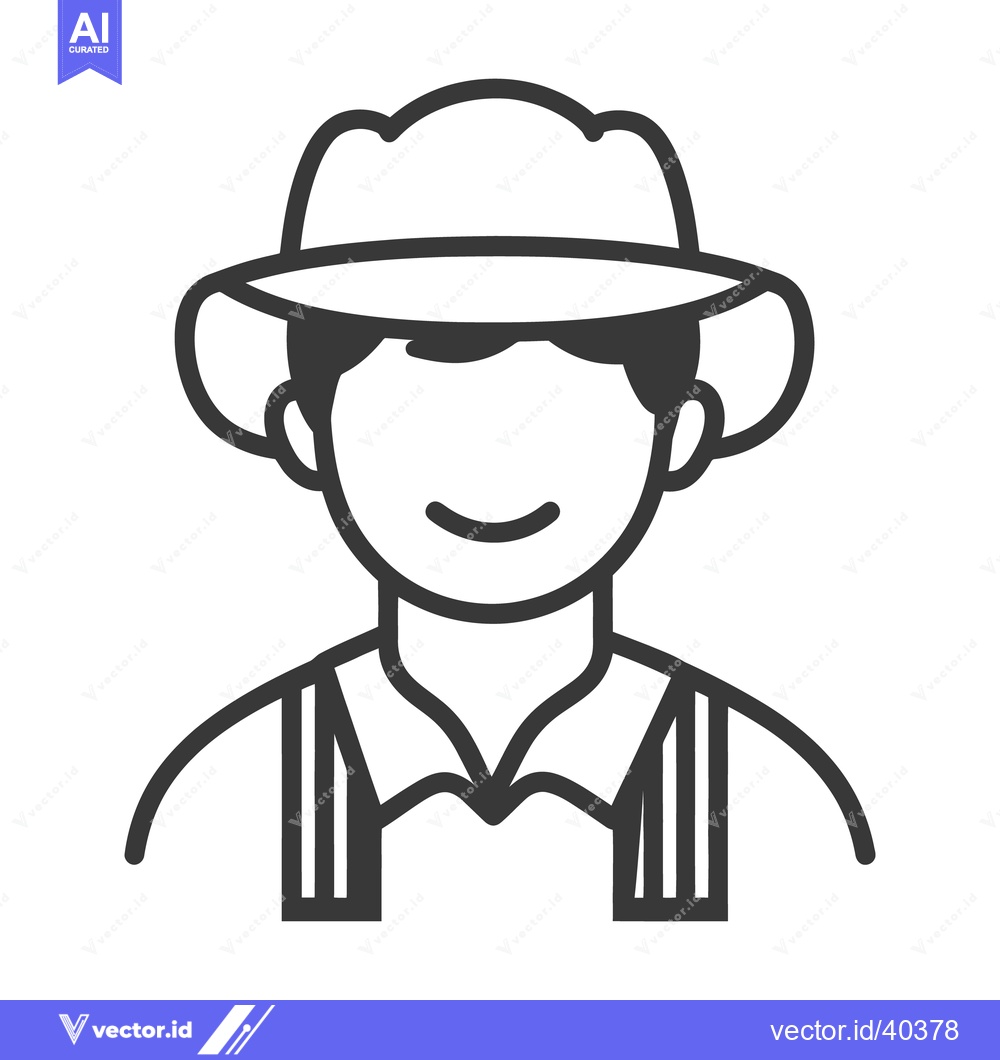 Premium Vector of A simple illustration of a smiling person wearing a hat