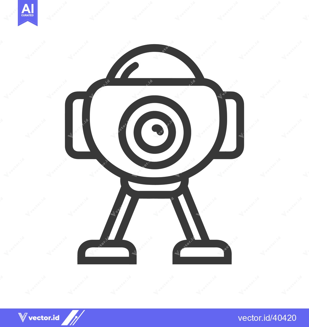 Premium Vector dari Minimalist Robot Icon: Futuristic Design with Circular Eye and Sturdy