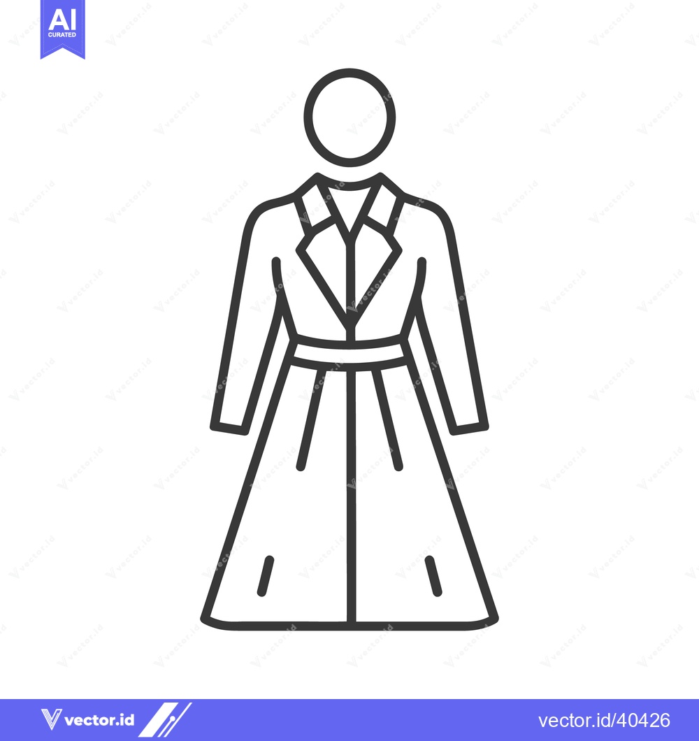 Premium Vector dari Illustrated depiction of a woman wearing a long coat outline icon