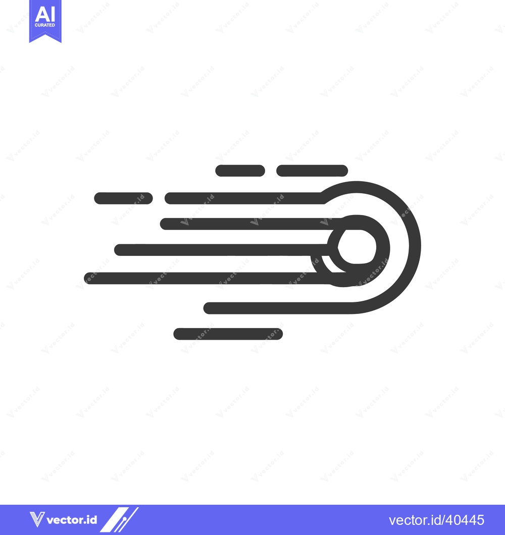 Premium Vector dari Dynamic Comet Icon: Stylized Cosmic Speed with Trailing Lines
