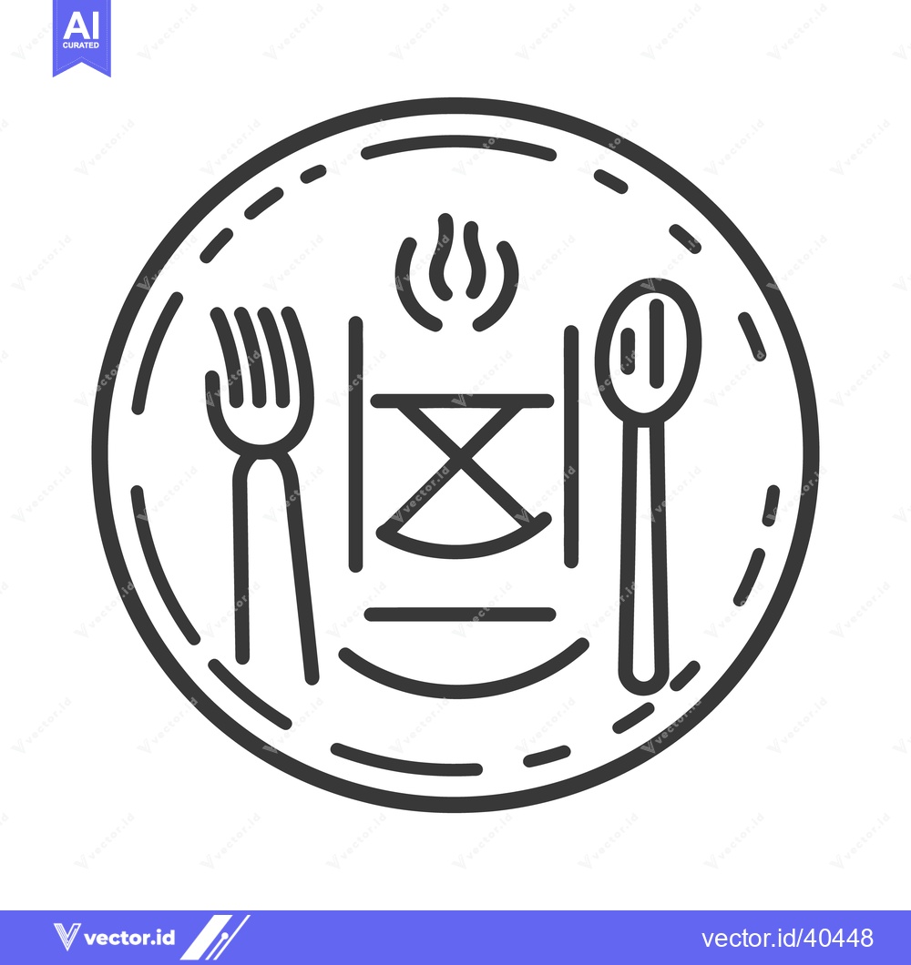 Premium Vector dari A circular food service design with utensils and cooking elements