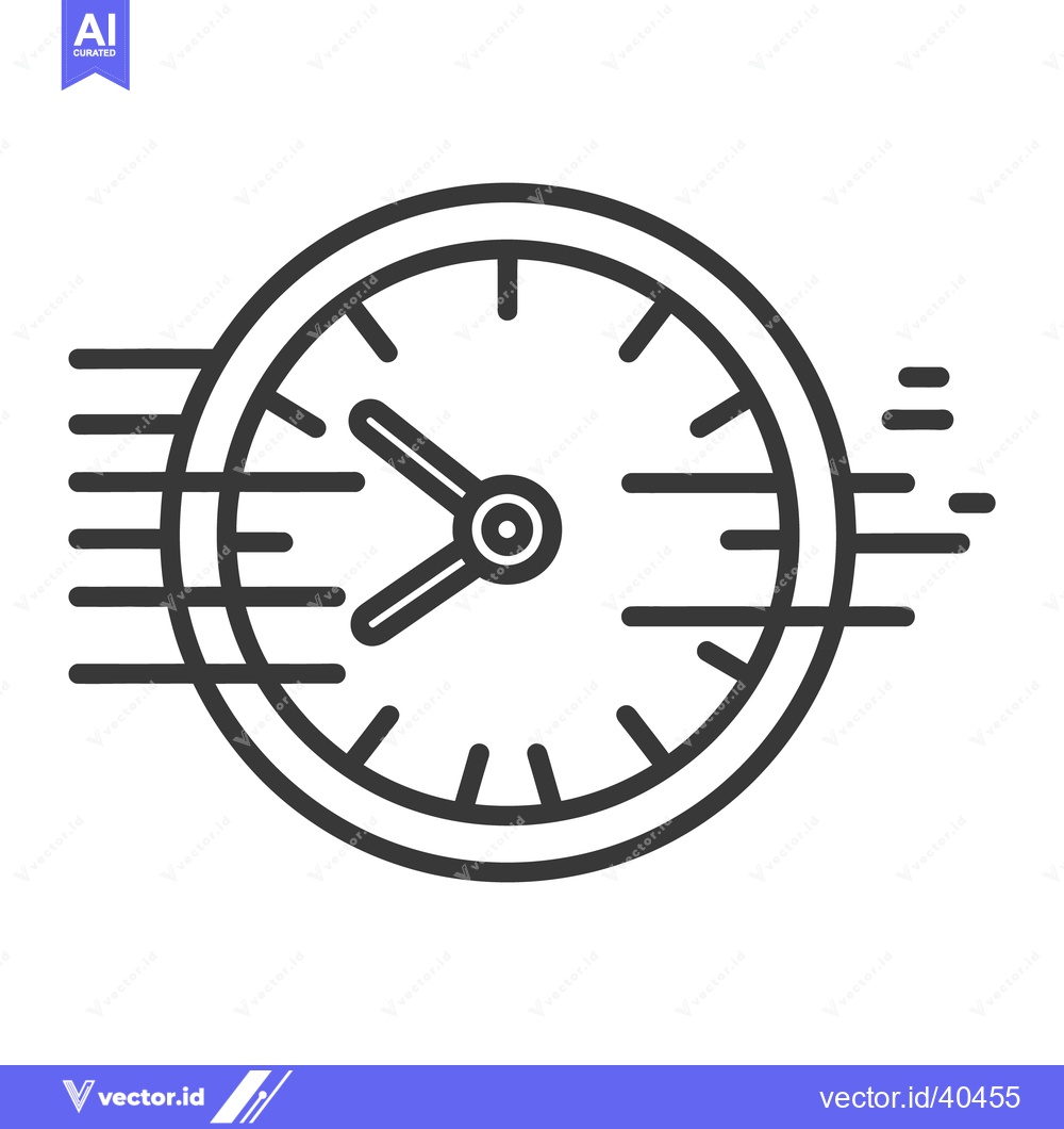Premium Vector of A clock face shows time passing quickly with speed lines