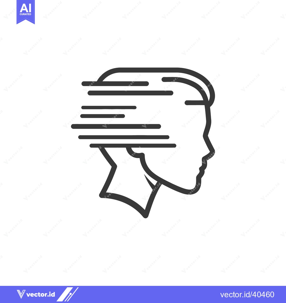Premium Vector of A minimalist outline of a human head with motion lines