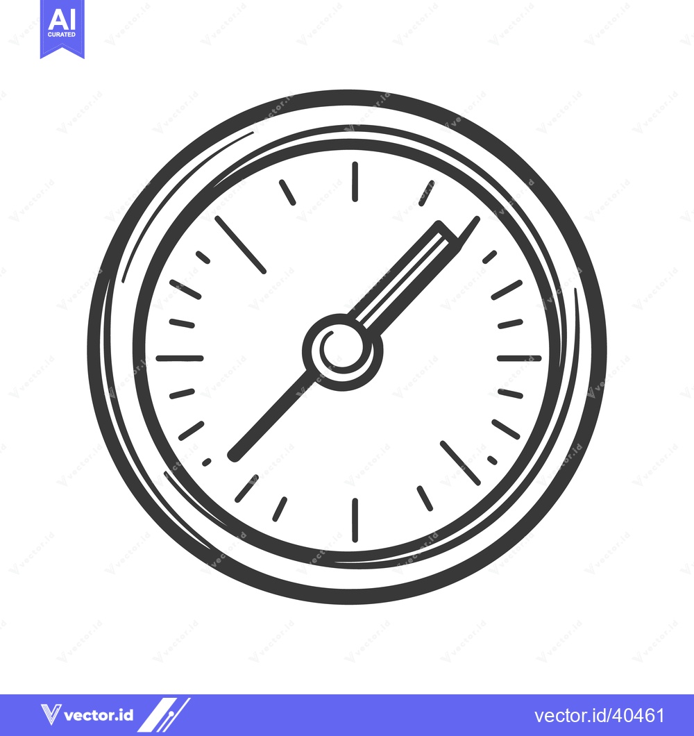 Premium Vector of A black and white image of a pressure gauge dial