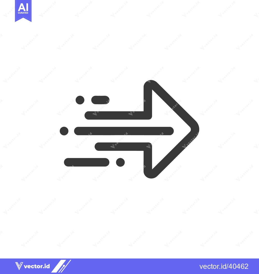 Premium Vector dari Dynamic Arrow Icon with Motion Trails on White Background