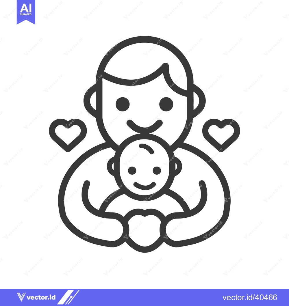 Premium Vector of An illustration depicts a parent holding a baby lovingly