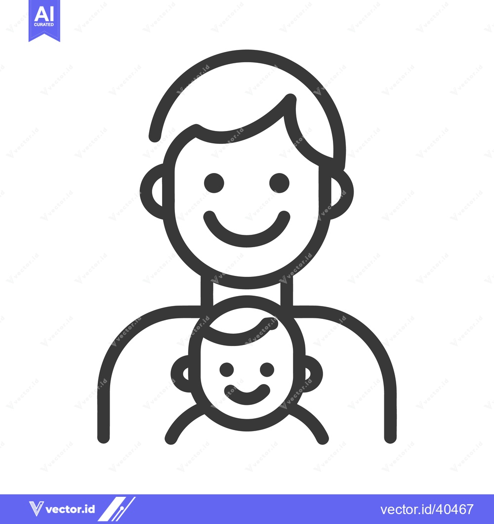 Premium Vector of A smiling parent holding a small baby against their chest