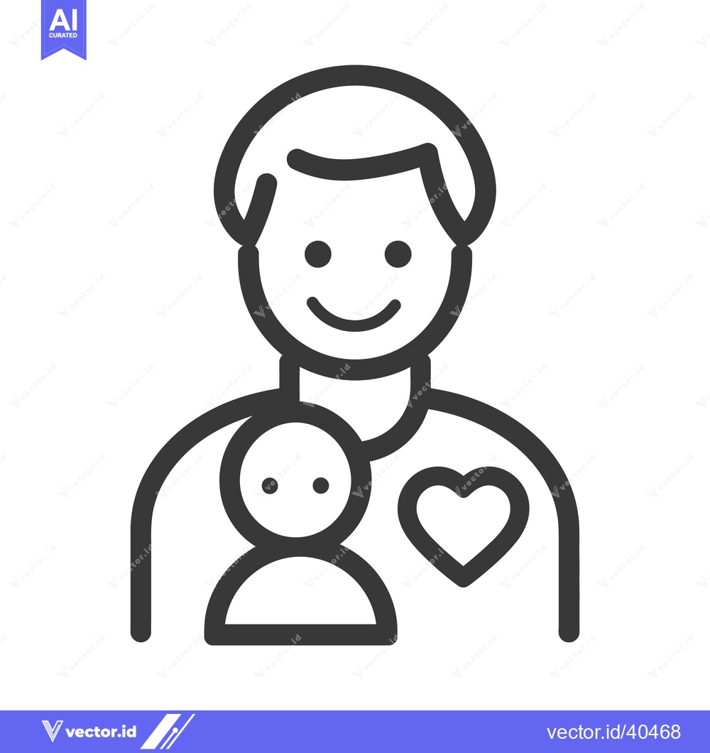 Premium Vector dari A smiling adult holding a child with a heart symbol