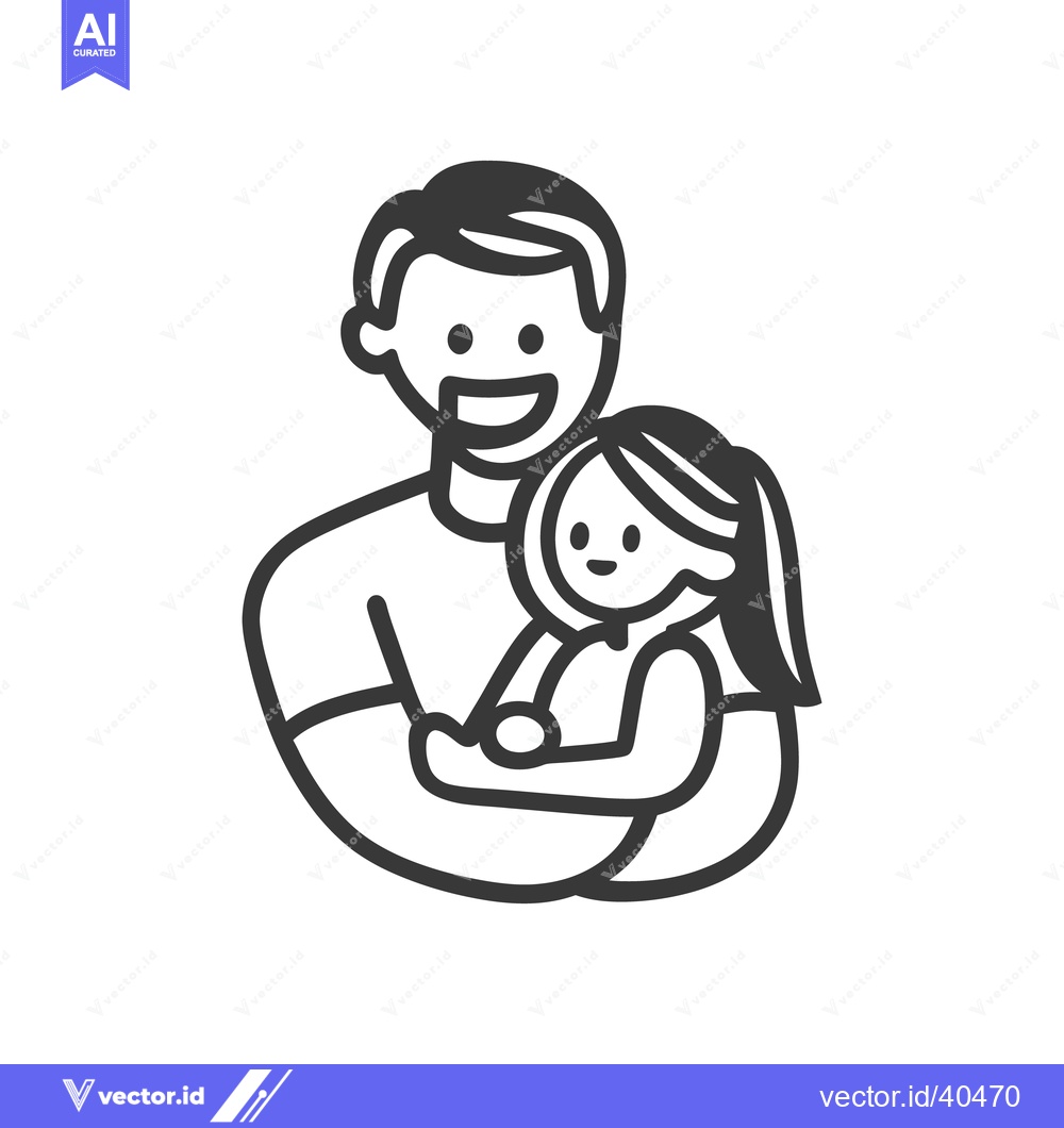 Premium Vector dari A father lovingly embracing and holding his young daughter close