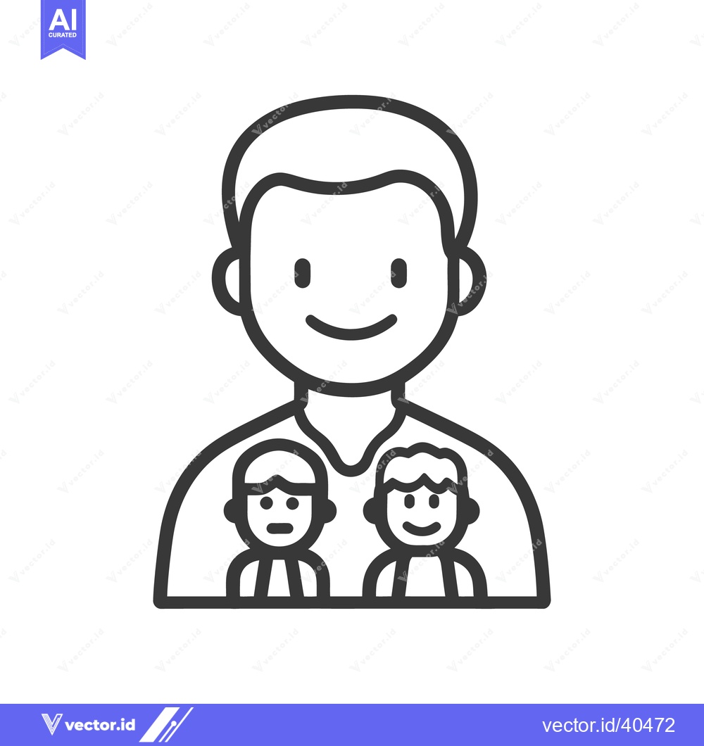 Premium Vector of Simple graphic illustration of a family with two children smiling