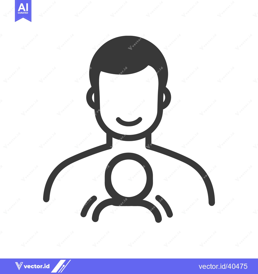 Premium Vector of Simple vector illustration depicting a person with a child inside
