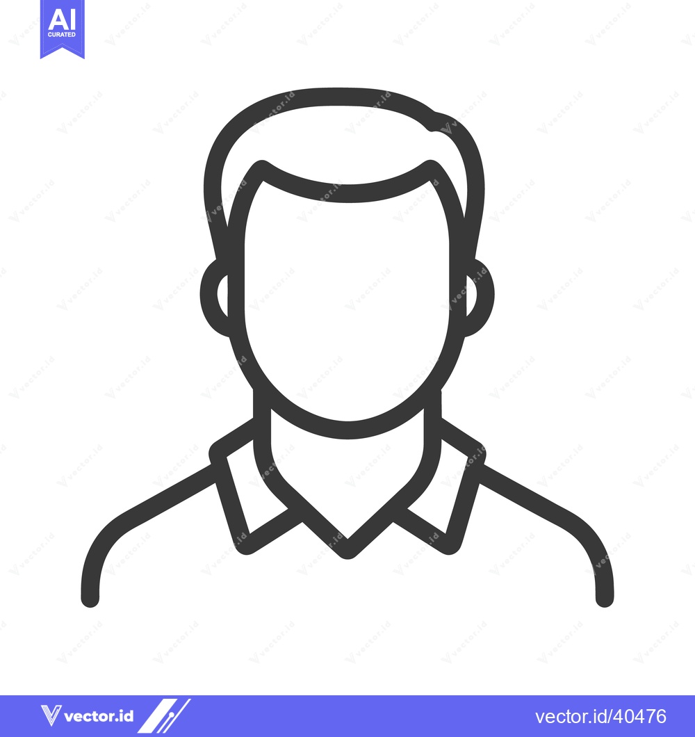 Premium Vector dari Simple outlined illustration depicting the faceless silhouette of a ma