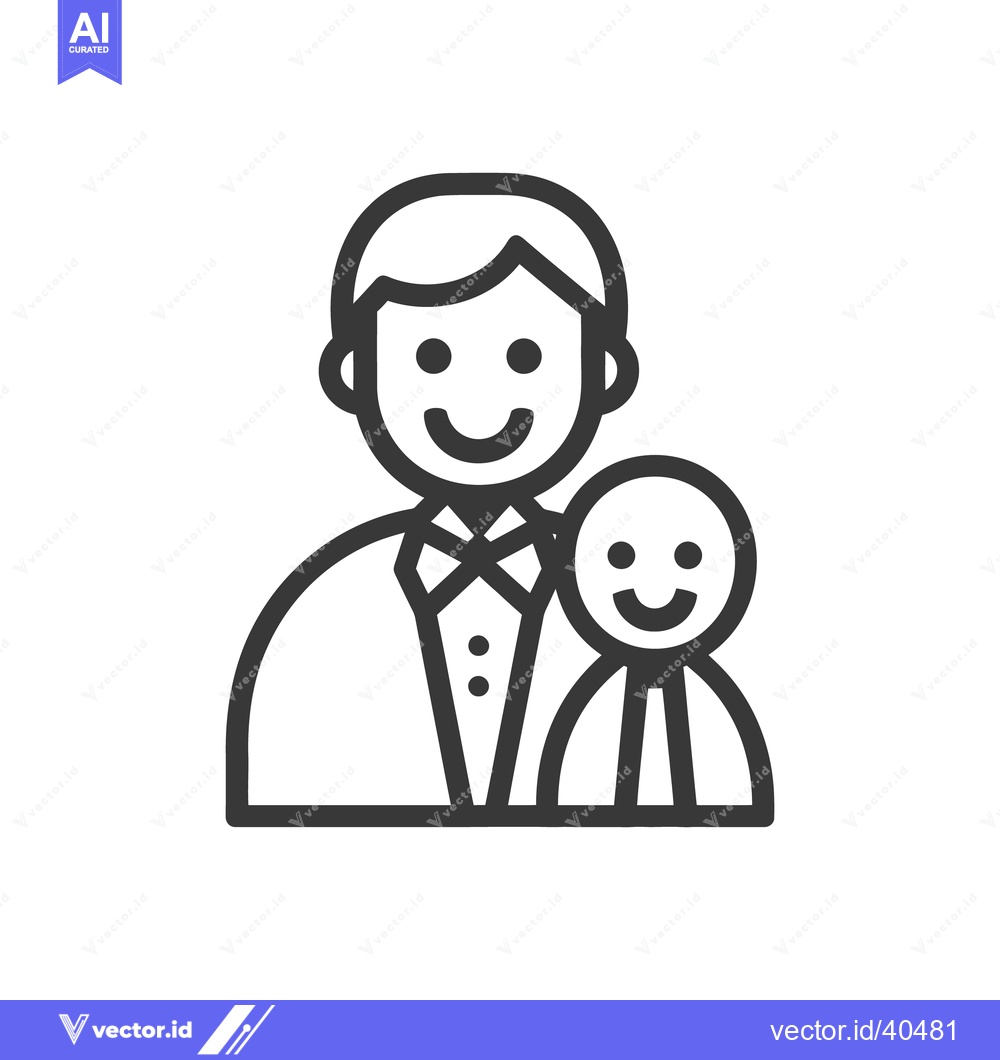 Premium Vector dari A father and child figure smiling together in a graphic icon