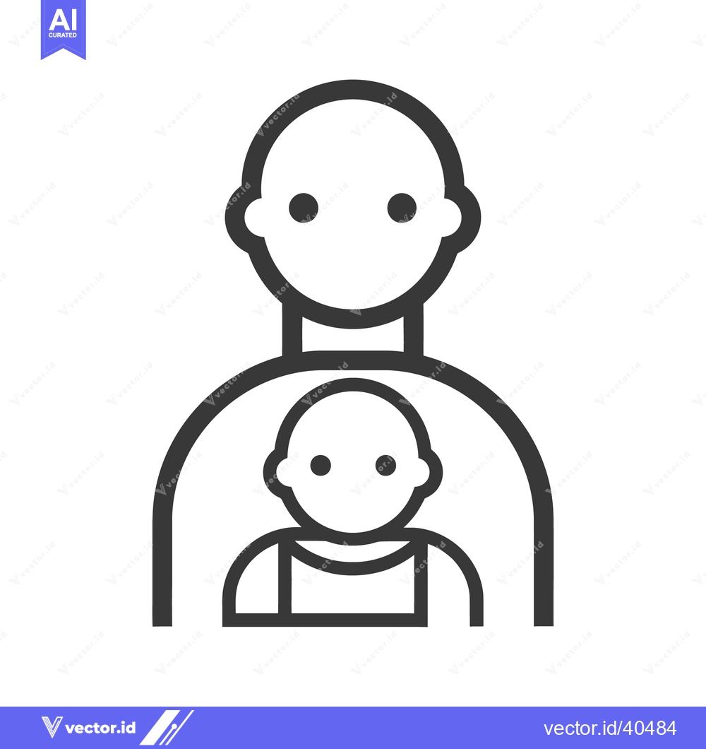 Premium Vector of A line drawing depicting a parent and child relationship