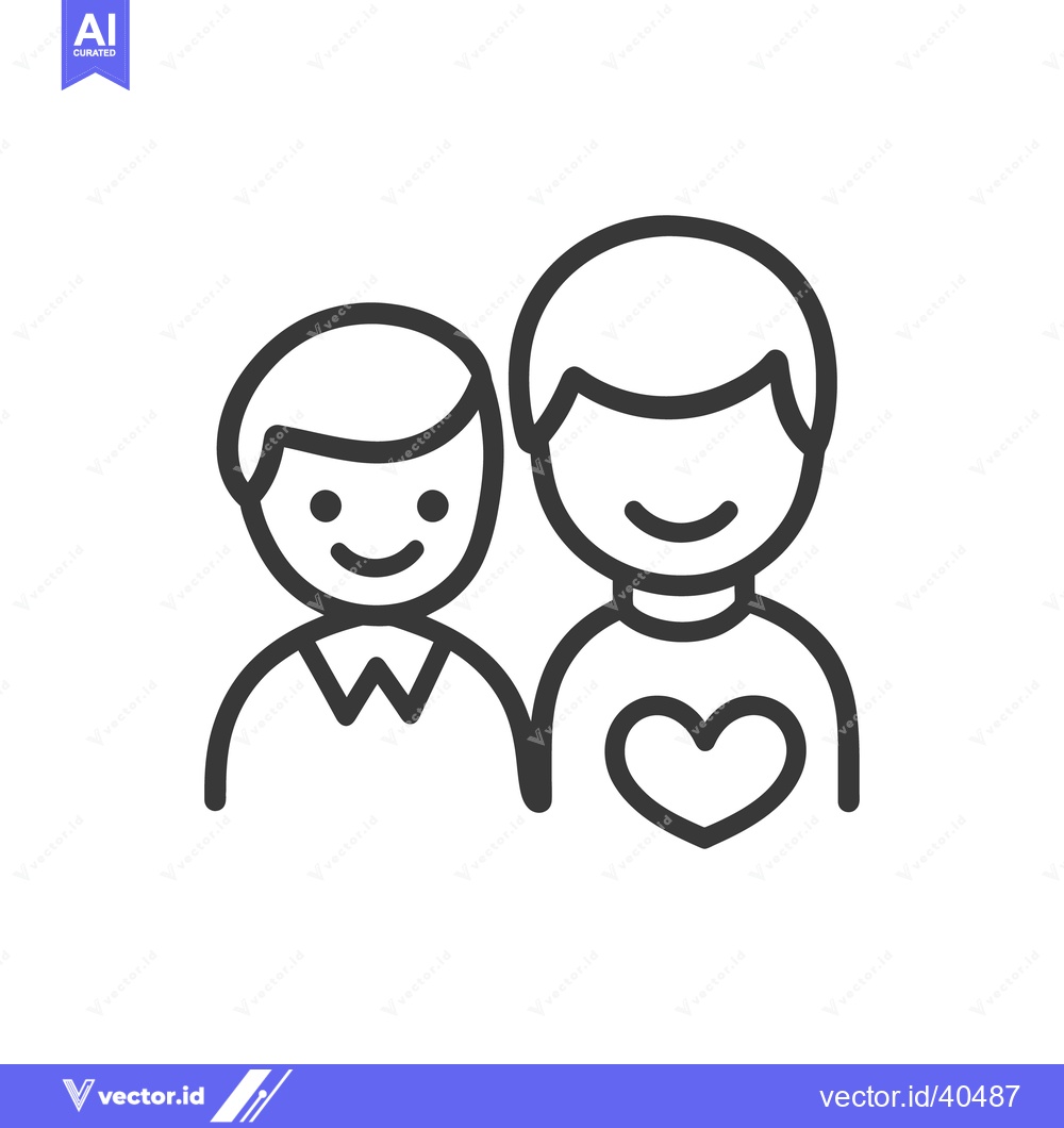 Premium Vector dari Two smiling human figures are sharing a bond of affection